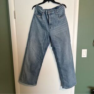 OLD NAVY SKY HI WIDE LEG EXTRA HIGH RISE LIGHT WASH JEANS